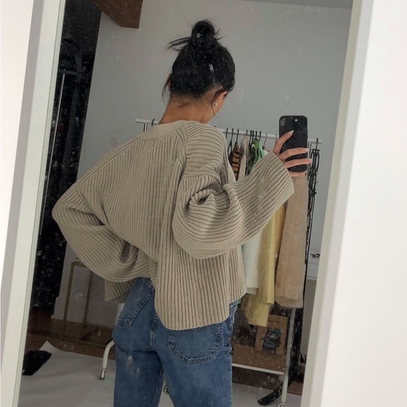 H&M thick ribbed sweater / cardigan - Picture 3 of 6